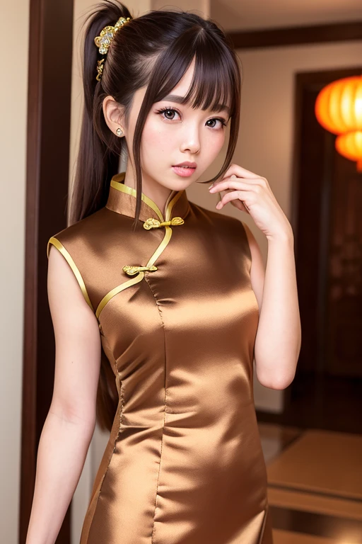 [Stable Diffusion] cabello largo cola de caballo chica hermosa Obra maestra Chino vestido chino vestido [Realista]