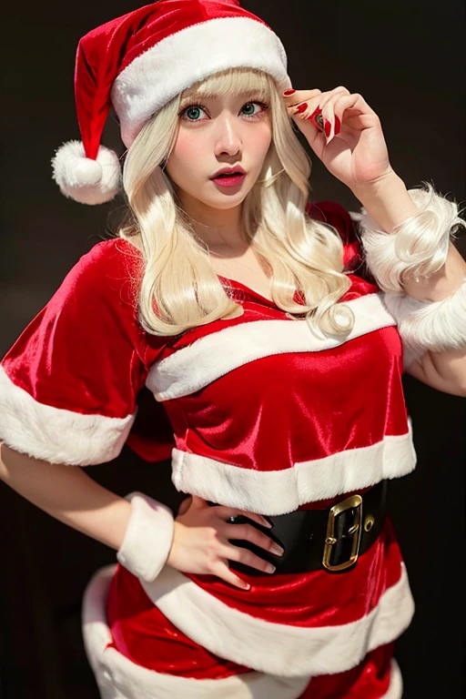 [Stable Diffusion] cabello mediano mujer hermosa Obra maestra cosplay Santa Claus [Realista]