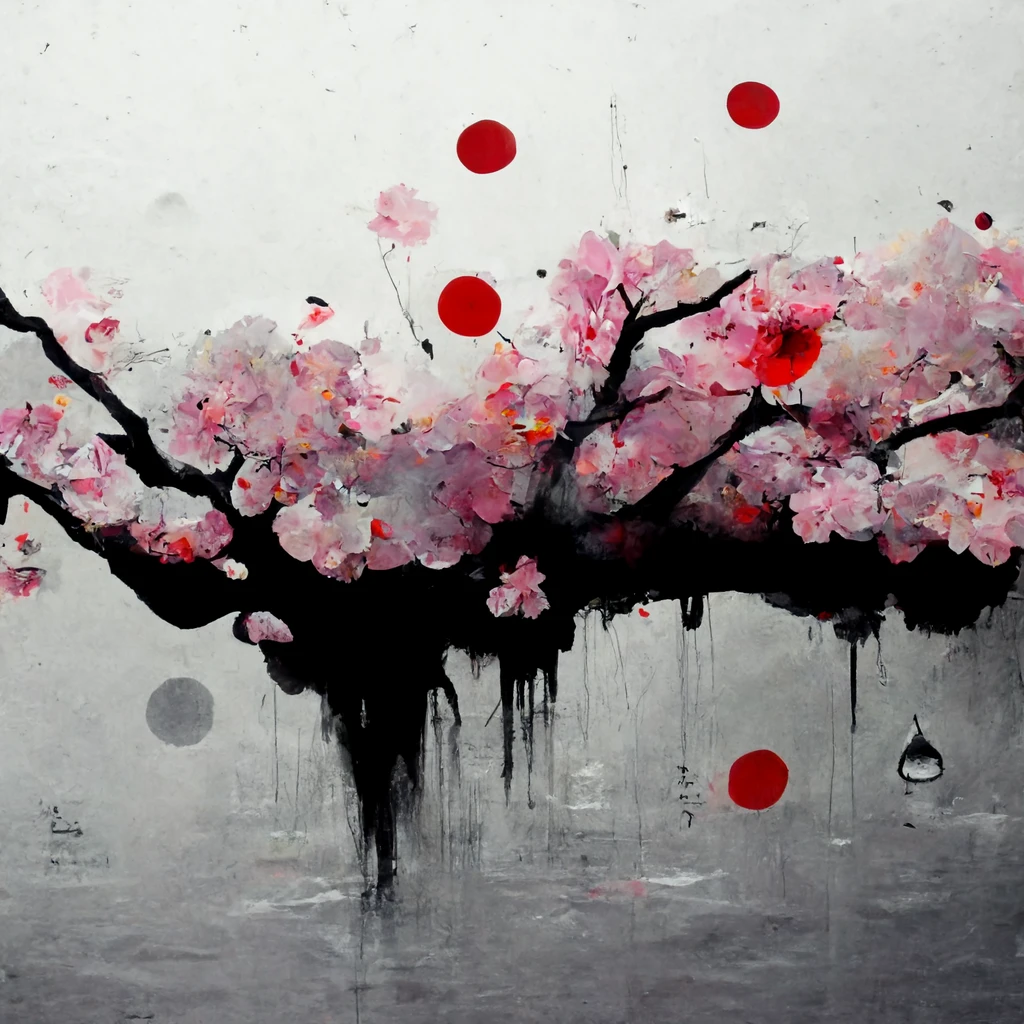 [Midjourney] Flor de cerezo japonés insania abstracte lluvia [Realista]