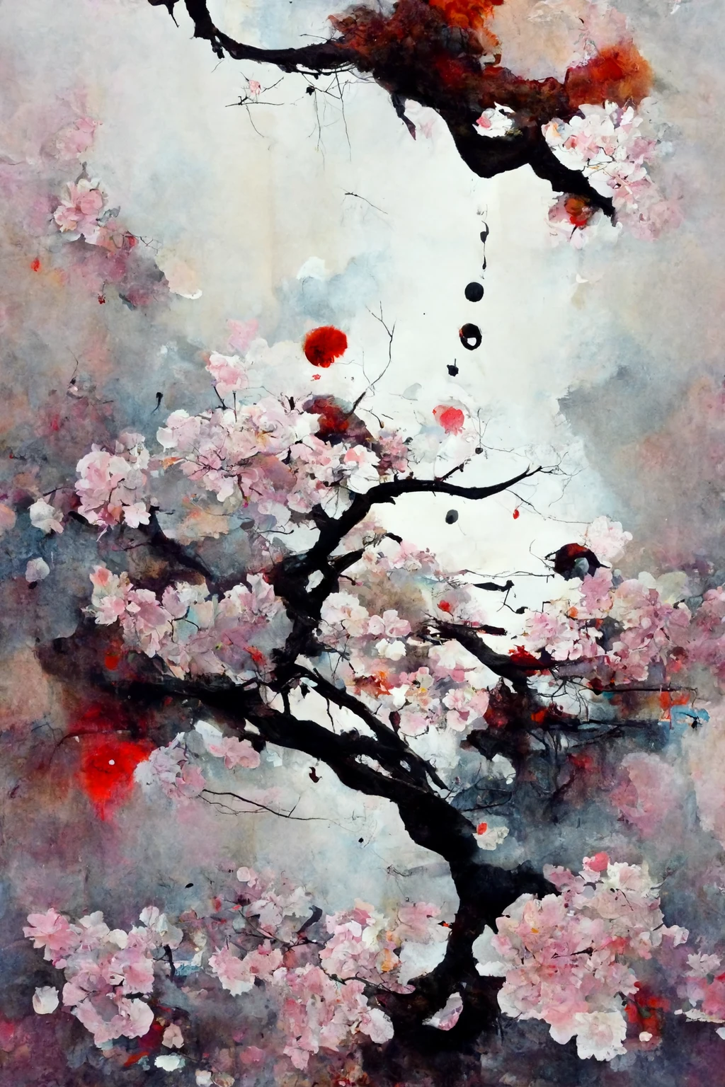 [Midjourney] Flor de cerezo japonés insania abstracte lluvia [Realista]