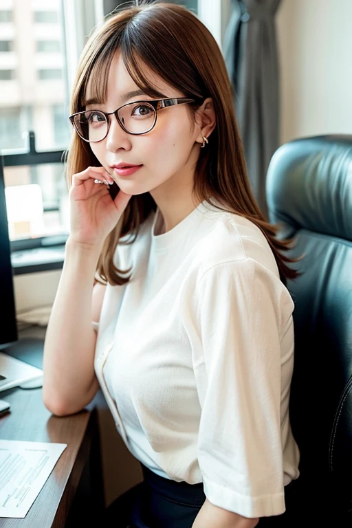 [Stable Diffusion] gafas alta calidad mujer hermosa Obra maestra Oficina Secretario [Realista]