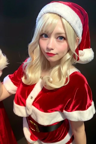 cabello mediano, mujer hermosa, Obra maestra, cosplay, Santa Claus