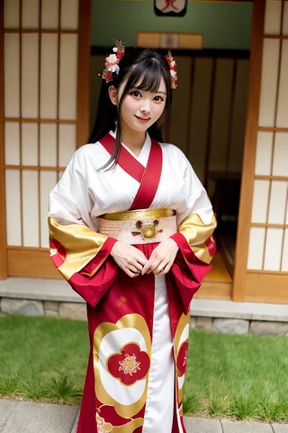 japonés, mujer hermosa, Obra maestra, doncella del santuario