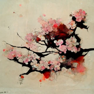 Flor de cerezo, japonés, abstracte