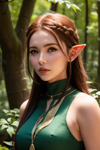 mujer, bosque, elfo